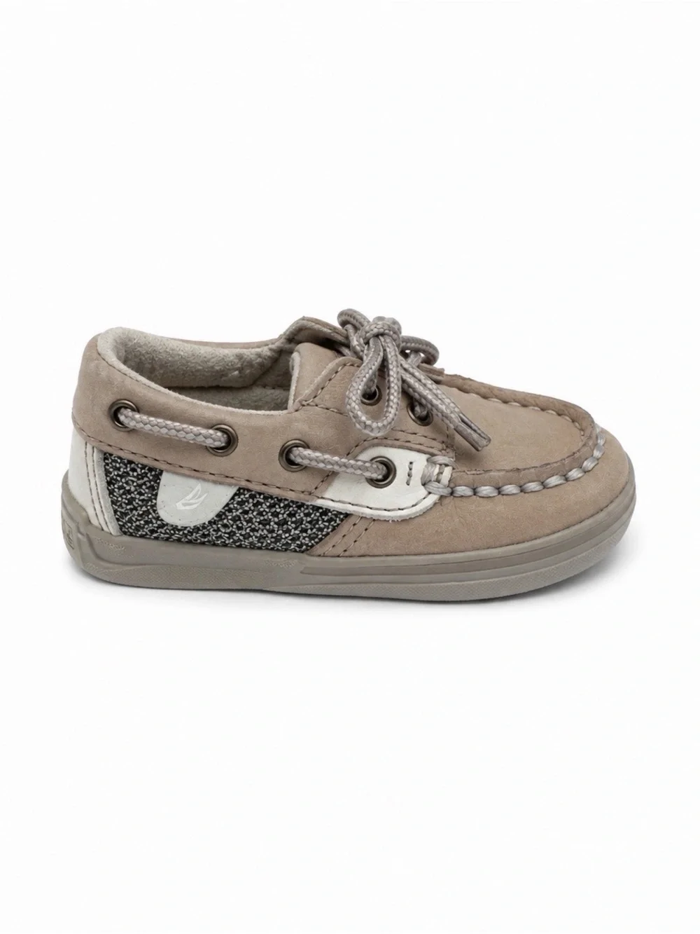 Sperry Kids Taupe and Gray Moccasin Boat Shoe